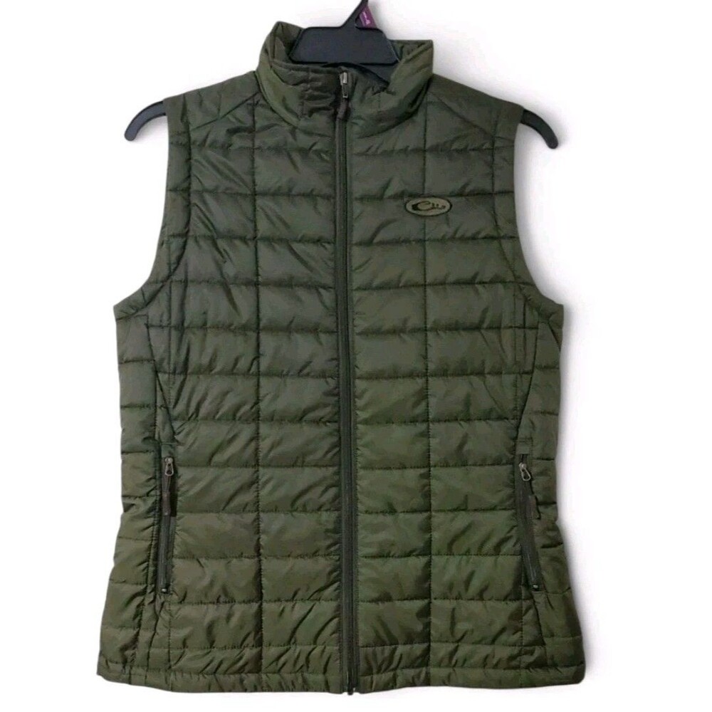 Lady Drake Waterfowl Womens Sz XL Synthetic Down Packable Vest Olive Green